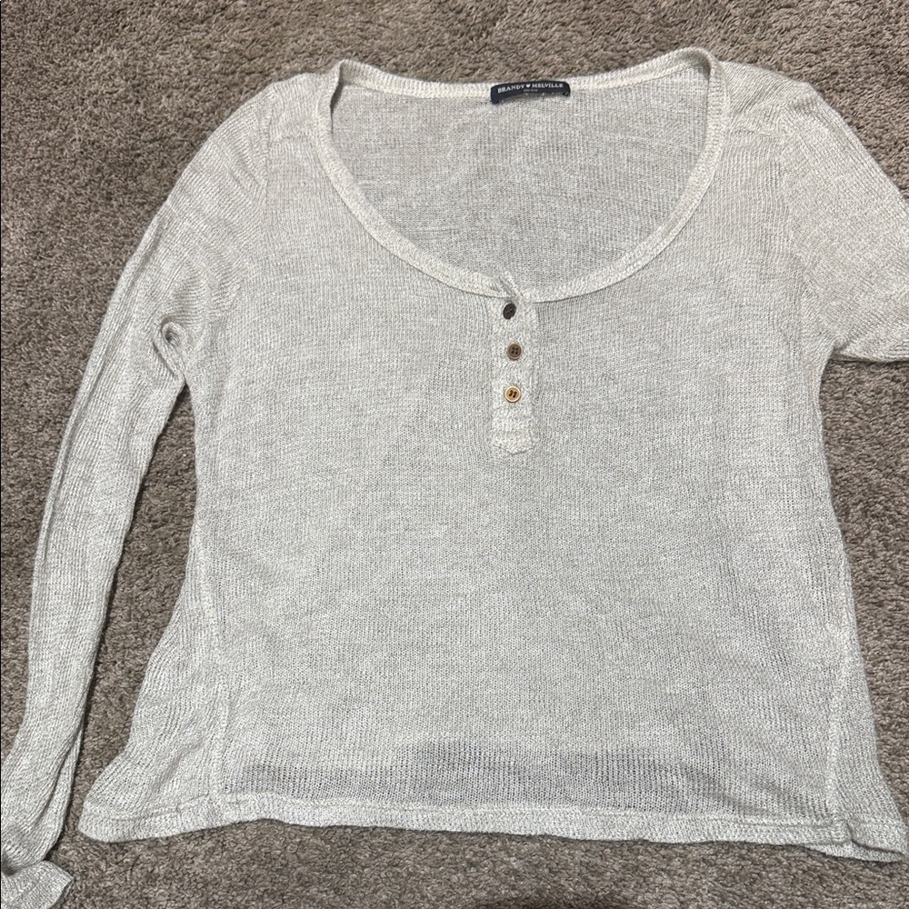 Brandy Melville Gray Long Sleeve Top